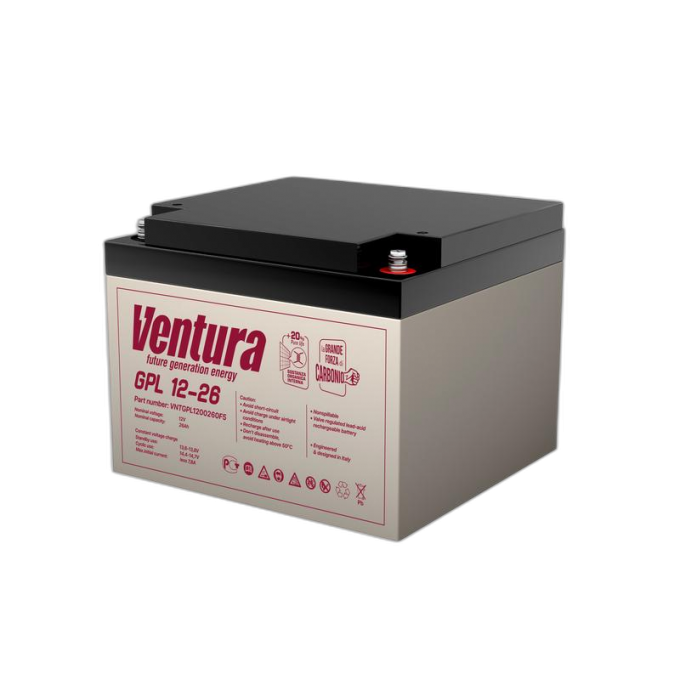 Аккумулятор для систем безопасности GP 12-26 VENTURA AGM от -10 до +45 GP-12-26